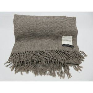The Purists German‎ luxury superfine pure lambswool woven fringed throw blanket